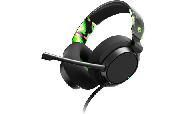 Skullcandy SLYR Pro Multi-Platform Wired Gaming Headset for Xbox, Removable Mic, Lightweight Design, Ultra-Soft Memory Foam Ear Cushions, Mute and Volume Controls, PC, Xbox, PlayStation - Black\Green